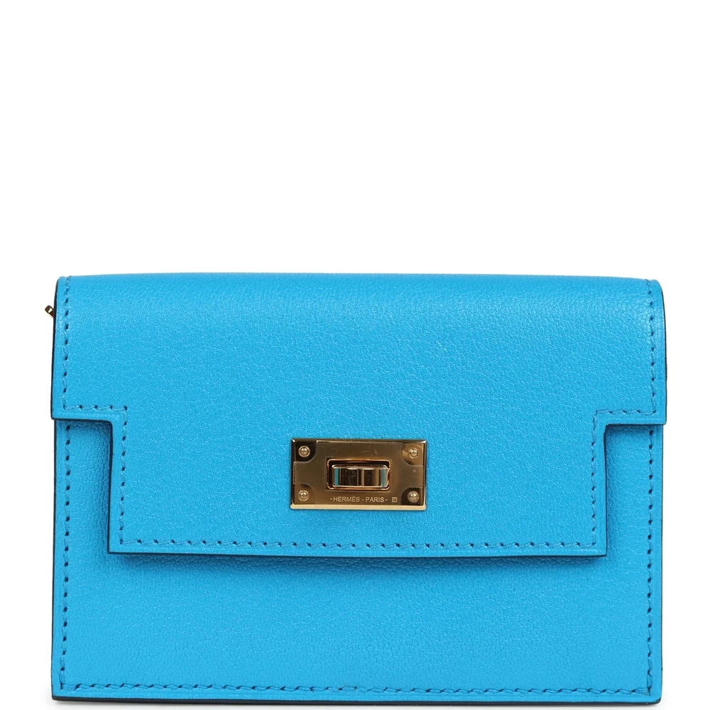 Hermès Kelly Pocket Slim Wallet Bleu Frida – Premium Replica - Premium Alternative