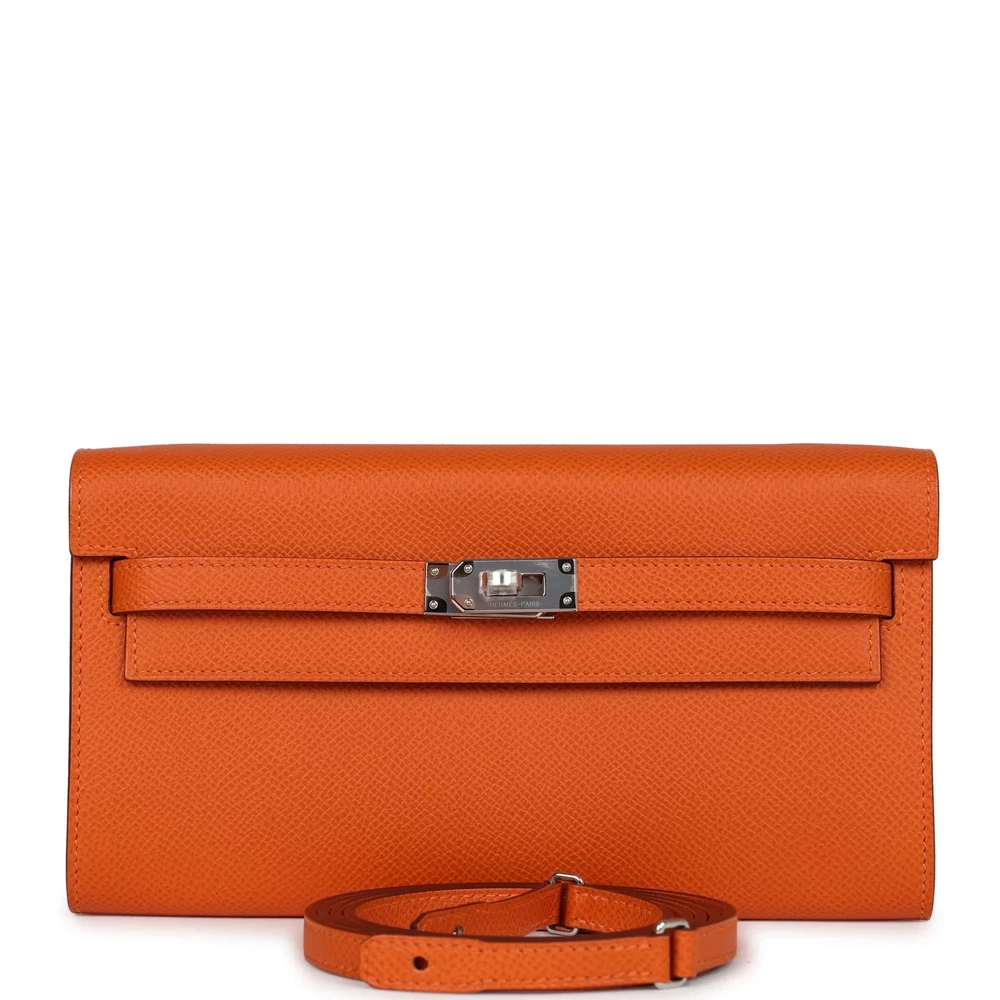 Hermès Kelly Wallet To Go Orange Epsom – 1:1 Replica - Designer Inspired Luxury Bag