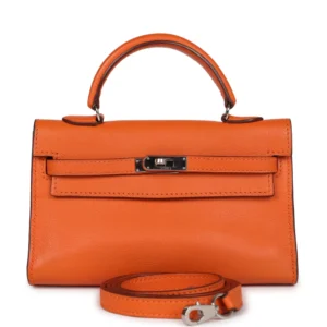 Hermès Micro Kelly 15 Orange Swift Palladium - Artisan-Grade Dupes