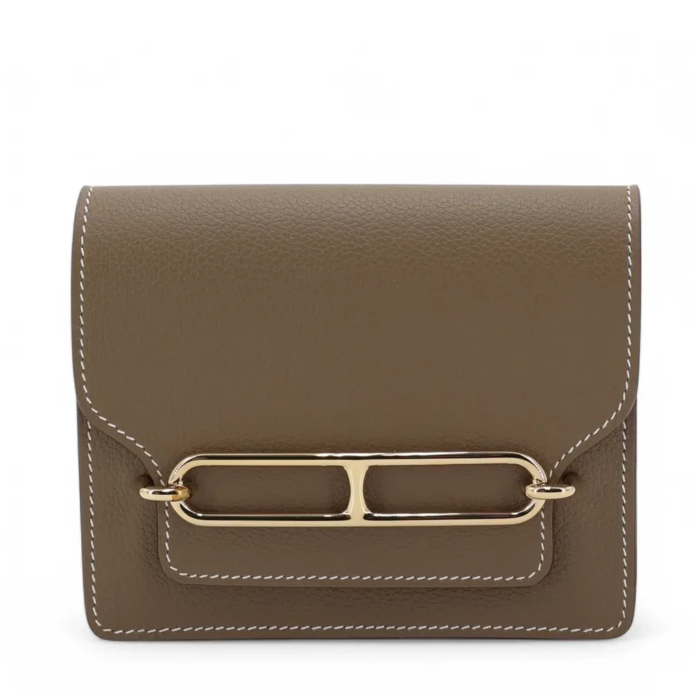 Hermès Roulis Slim Etoupe Evercolor Gold Hardware – Mirror Quality Replicas - Designer Inspired Luxury Bag