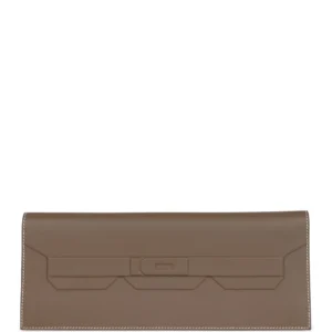 Hermès Shadow Kelly Cut Etoupe Swift - Premium Replica