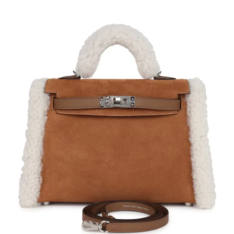 Hermès Teddy Kelly 20 Chamois Shearling - High-End Inspired