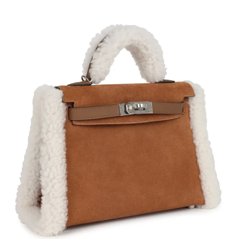 Hermès Teddy Kelly 20 Chamois Shearling - High-End Inspired - Image 6