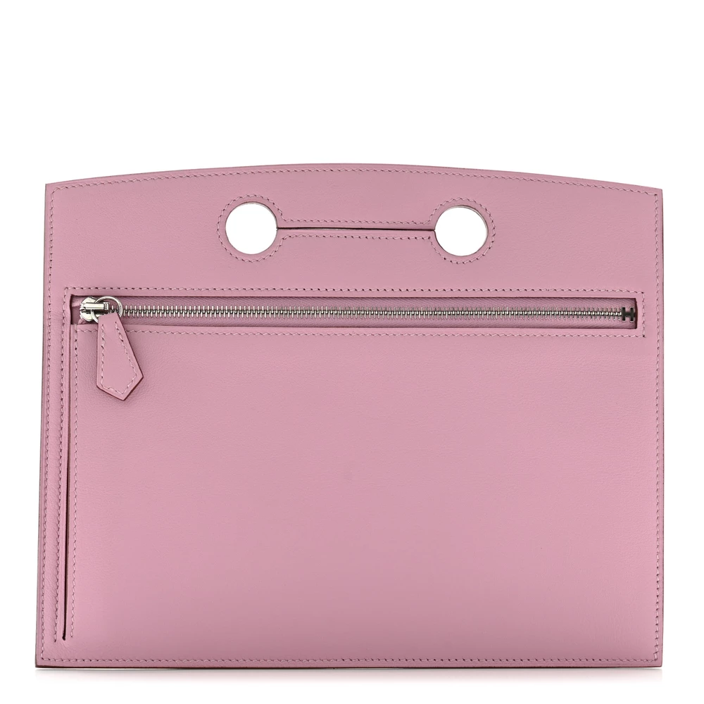 High-End Hermès Inspired – Backpocket Pouch 25 Mauve Sylvestre Swift - Premium Alternative Bag