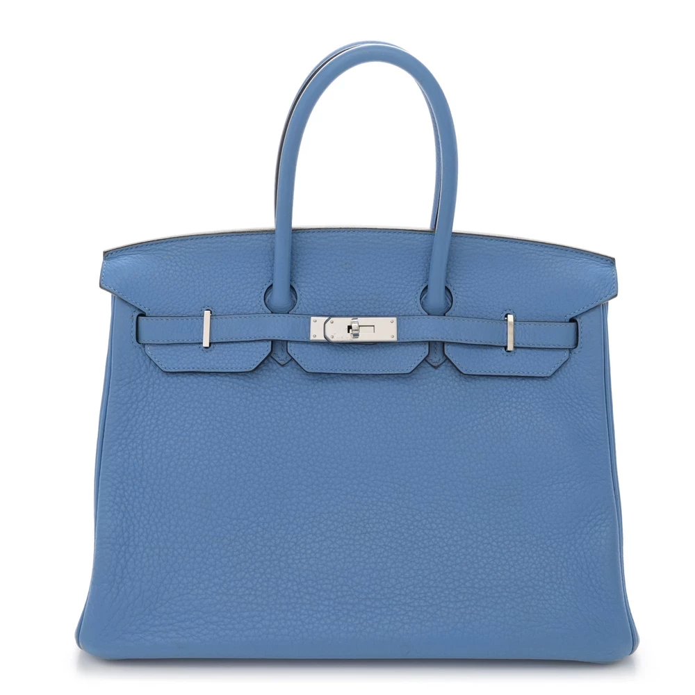 High-End Hermès Inspired Bag - Clemence Birkin 35 Azure
