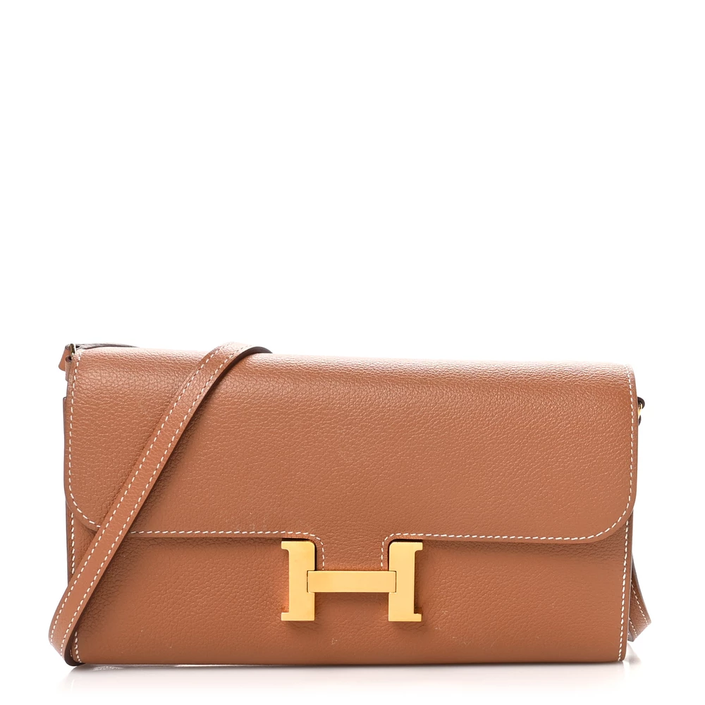 High-End Hermès Inspired – Constance Wallet To Go Evercolor Gold - Premium Alternative
