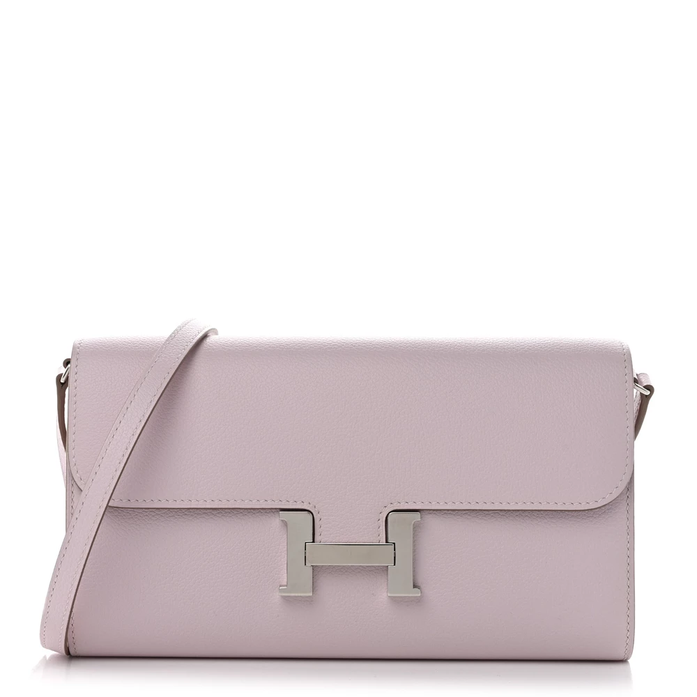 High-End Hermès Inspired – Constance Wallet To Go Evercolor Mauve Pale - Premium Alternative Bag
