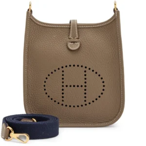 High-End Hermès Inspired Bag | Étoupe Clémence & Bleu Indigo