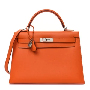 High-End Hermès Inspired - Kelly 32 Sellier Epsom Orange