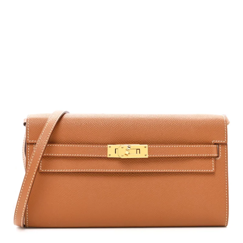 High-End Hermès Inspired – Kelly Wallet To Go Gold Epsom - Designer Inspired Luxury Bag