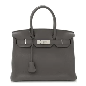High-End Hermès Inspired Togo Birkin 30 Etain | Shop Now