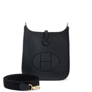 Mirror Quality Hermès Replicas - Black Clémence Mini Evelyne