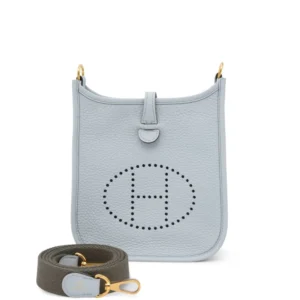 Mirror Quality Hermès Replicas | Bleu Pâle Clémence Mini Evelyne