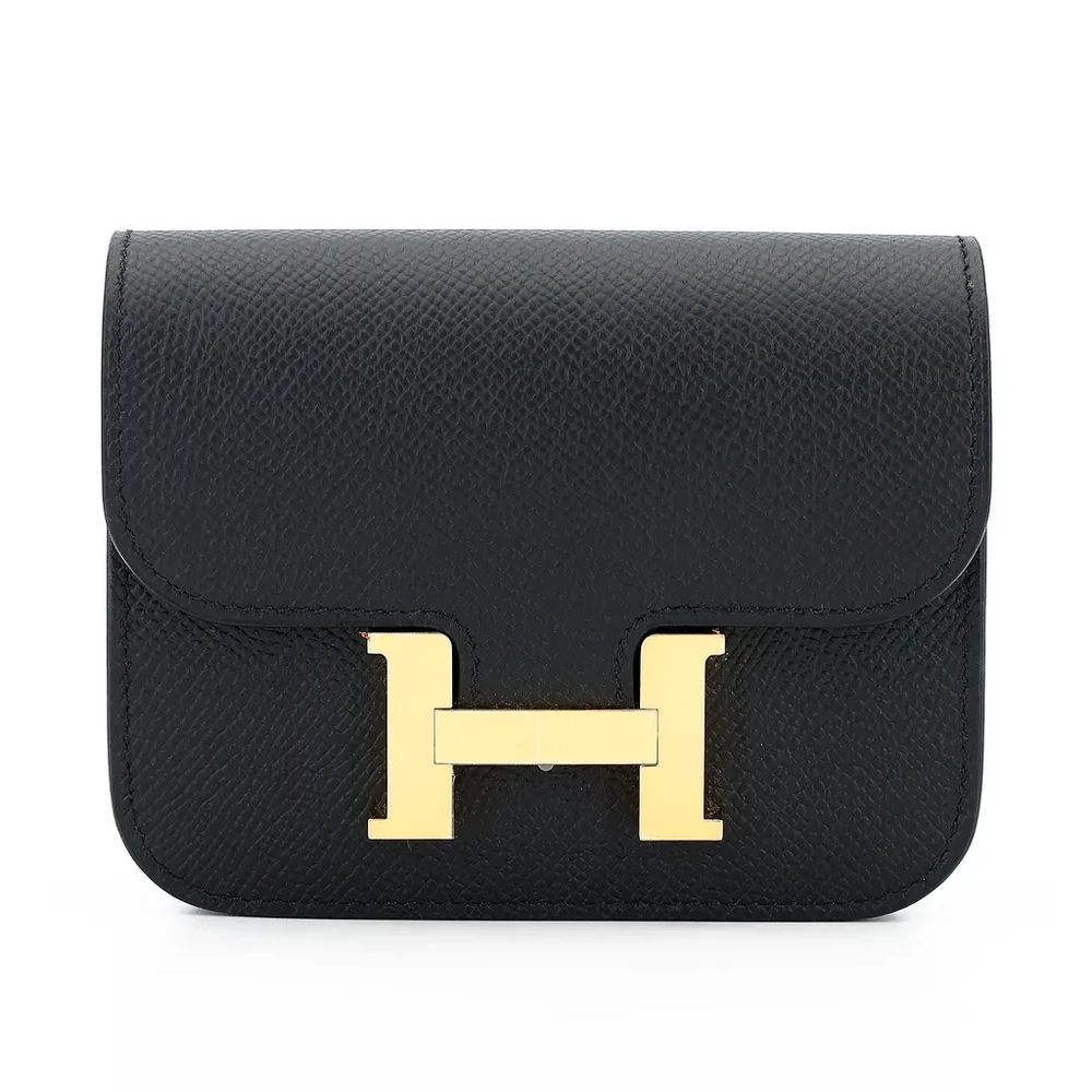Mirror Quality Hermès Replicas – Constance Slim Wallet Black Epsom Gold - Premium Alternative Bag