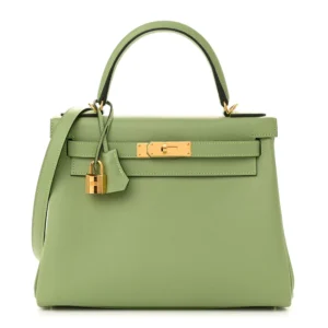 Mirror Quality Hermès Replicas | Kelly 28 Evercolor Vert Criquet