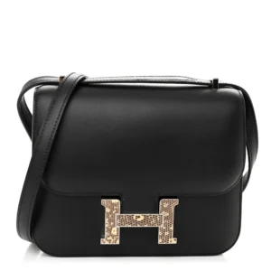 Mirror Quality Hermès Replicas - Lizard Constance 18 Black Ombre