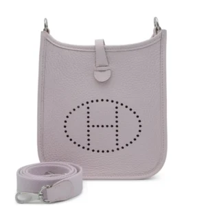 Mirror Quality Hermès Replicas | Mauve Pâle Clémence Mini Evelyne 16