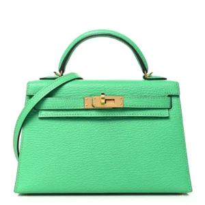 Mirror Quality Hermès Replicas - Mini Kelly 20 Chevre Vert