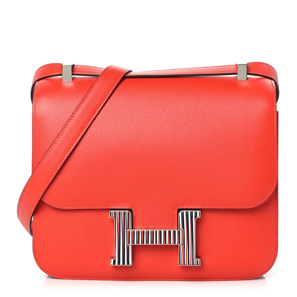 Premium Hermès Replica – Evercolor Constance 24 Capucine, Bleu and Black - Premium Alternative