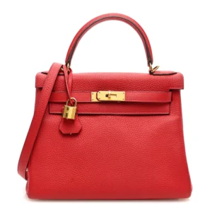 Premium Hermès Replica – Kelly 28 Togo Rouge Casaque