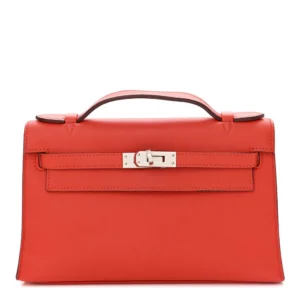 Premium Hermès Replica Kelly Pochette Clutch - Rouge Tomate