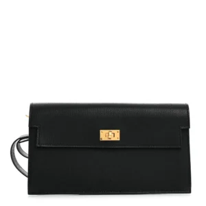 Premium Hermès Replica - Kelly Pocket Long Wallet Black Chevre