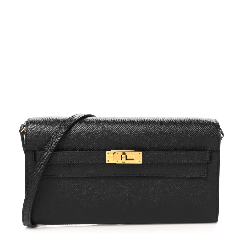 Premium Hermès Replica – Kelly Wallet To Go Black Epsom - Premium Alternative Bag