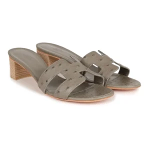 Premium Hermès Replica - Oasis Sandals Gris Clair Ostrich