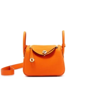Premium Hermès Replica – Orange Togo Mini Lindy Gold