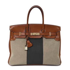 Premium Hermès Replica - Toile Natural Barenia Flag Birkin 35