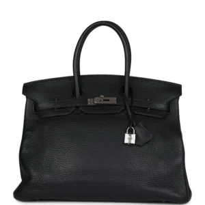 Vintage Hermès Birkin 35 Black Clemence - Artisan-Grade Dupes